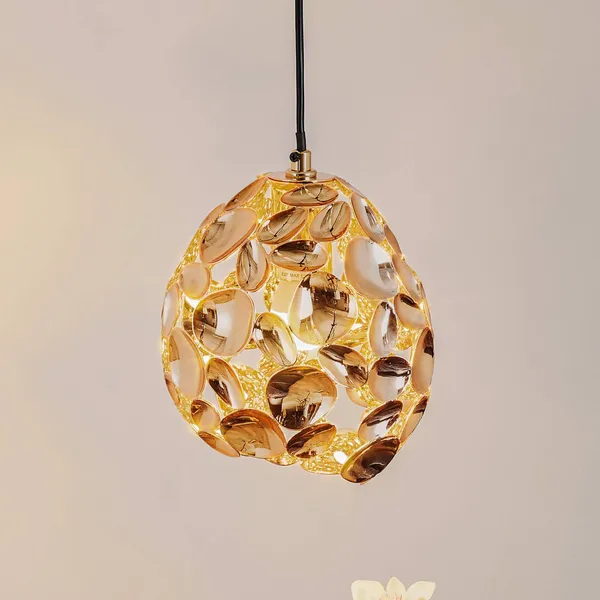 Schuller Valencia Narisa Lámpara colgante LED Ø 18 cm oro rosa/marrón