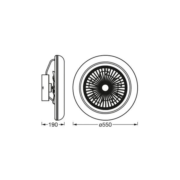 OSRAM SMART+ Ventilador de techo LED WiFi ROUND blanco silencioso 55 cm
