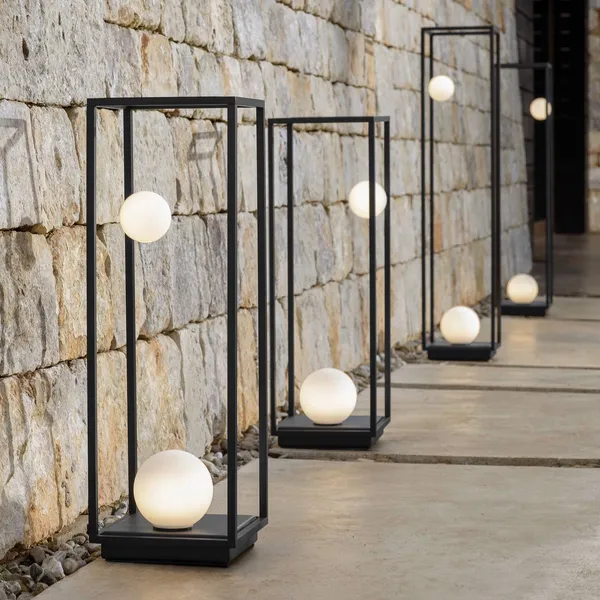 Karman Abachina lámpara pie LED IP65 70cm negro