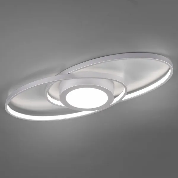 Reality Leuchten Plafón LED Galaxy, atenuable, color titanio
