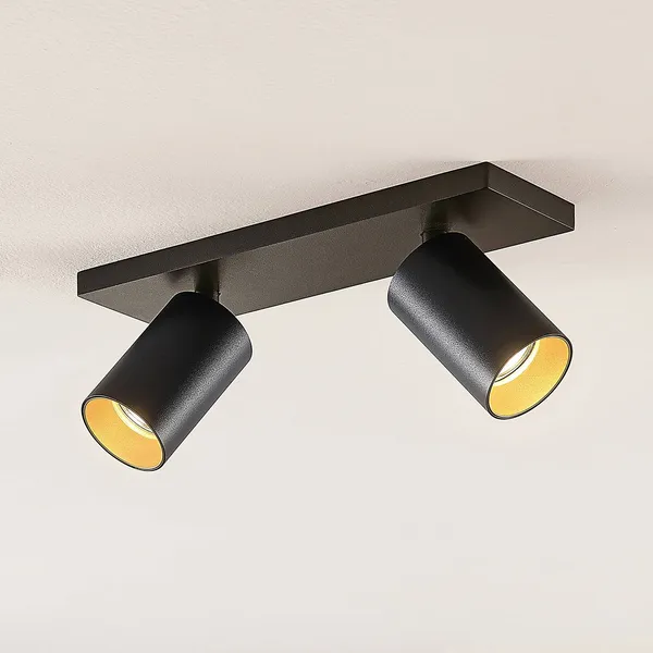 Arcchio Foco Brinja, negro, angular, Ø 6 cm, 2 figuras, GU10