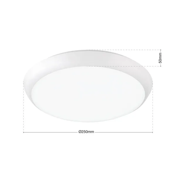 ORION Maggy plafón LED, Ø 25 cm, blanco, CCT, IP65, anillos decorativos