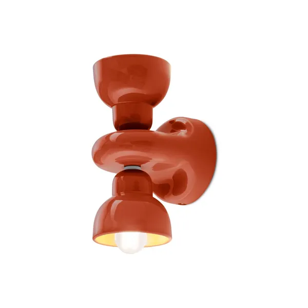 Ferroluce Aplique de pared Berimbau, naranja, 2 luces
