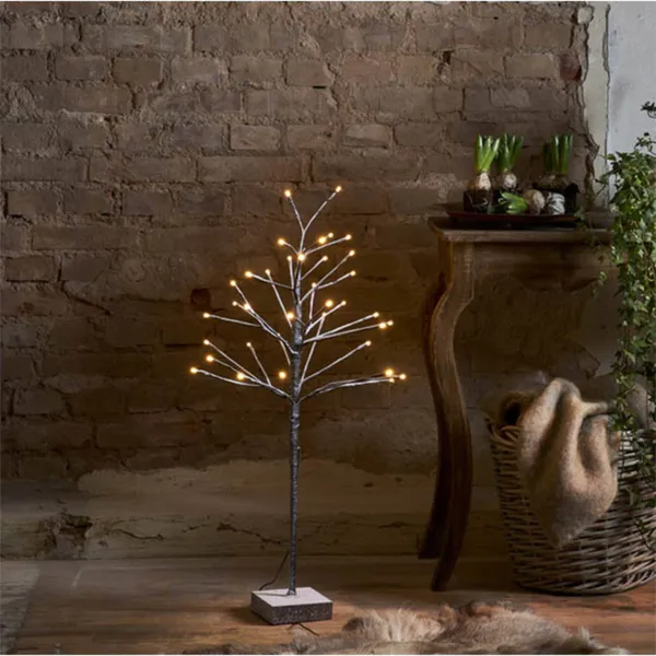 STAR TRADING Árbol decorativo LED Snowfrost Tree IP20 Altura 90cm