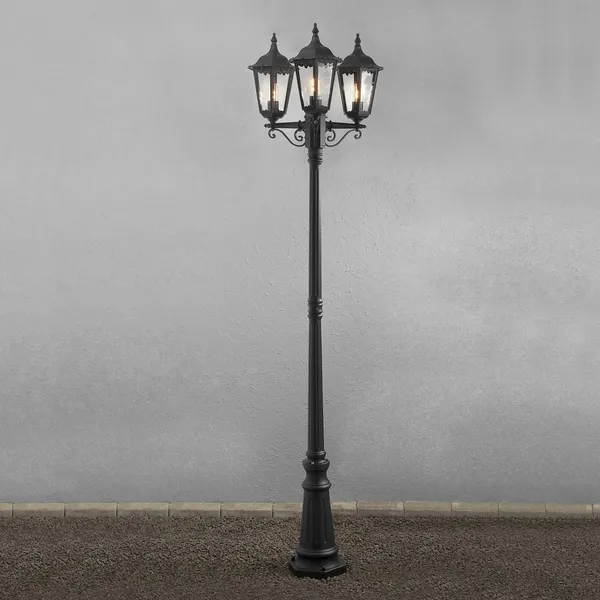 Konstsmide Farola Firenze, 3 luces, negro