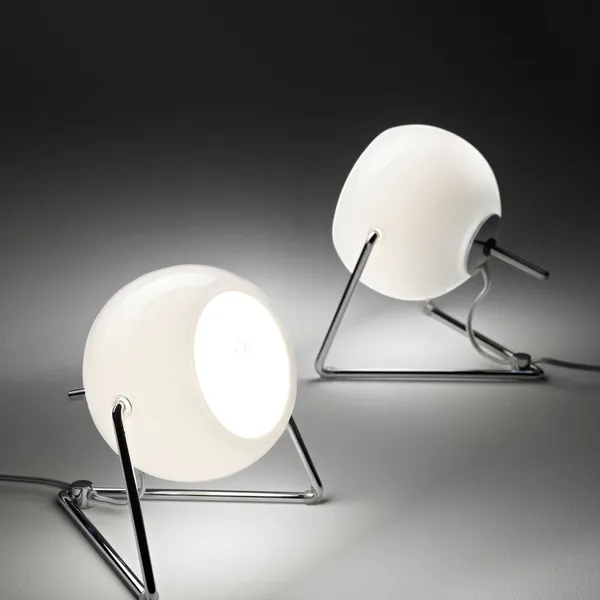 Fabbian Beluga White lámpara de mesa vidrio Ø 9 cm