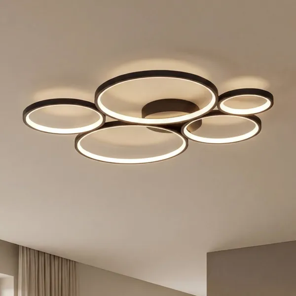Trio Lighting Plafón LED Rondo, negro mate