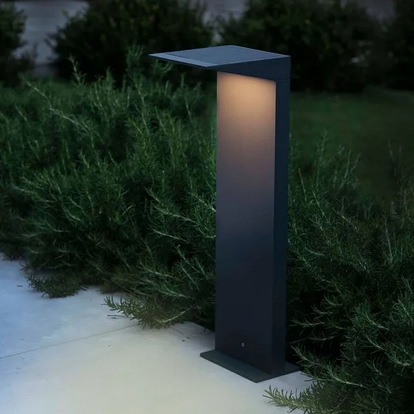 FARO BARCELONA Lámpara solar LED Soleil, antracita, metal, IP54, sensor