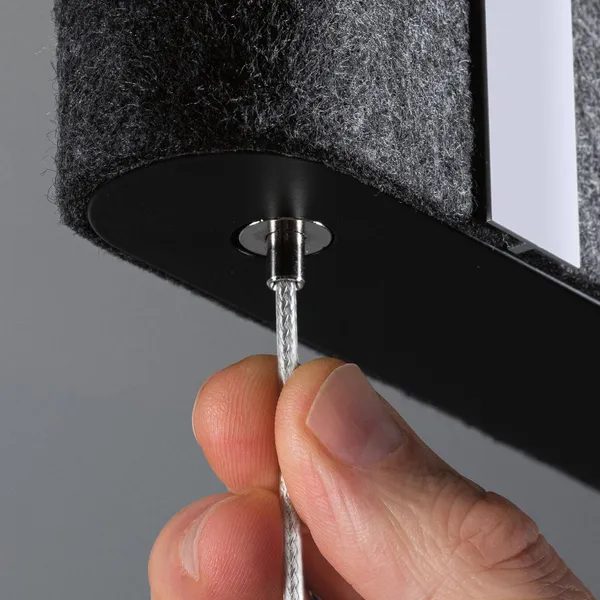 Paulmann Lámpara colgante LED Tulga, antracita, fieltro, atenuable en 3