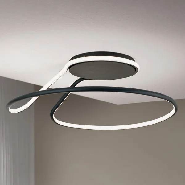 ORION Plafón LED Claire, negro, atenuable