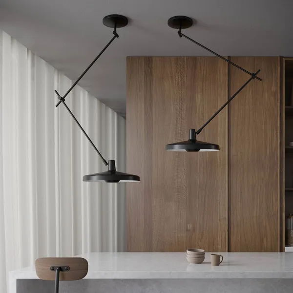 GRUPA Arigato techo 1 luz 140cm Ø45cm negro