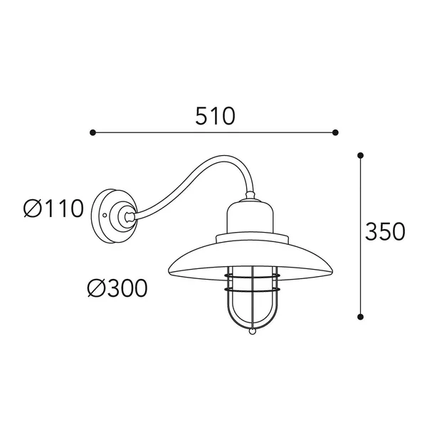 Moretti Luce Aplique Patio Cage 3300 latón antiguo/transparente