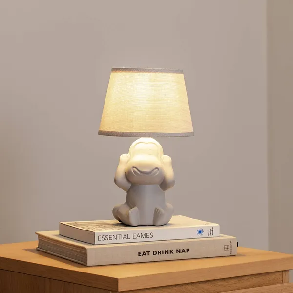 ONLI Lámpara de mesa Monkey, gris, cerámica, 28 cm de altura, E14