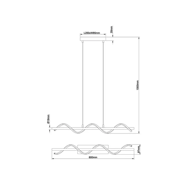 Brilliant Eunice Lámpara colgante LED, longitud 80 cm, negro, metal