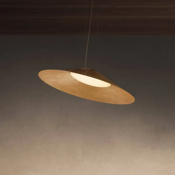 lámpara colgante LED Kate de kdln, chapada en oro, 3000 K, Ø 90 cm