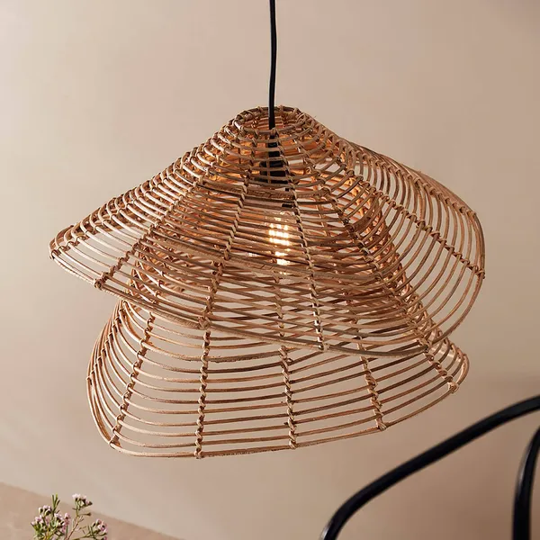 PR Home Olga Lámpara colgante de ratán, Ø 51 cm