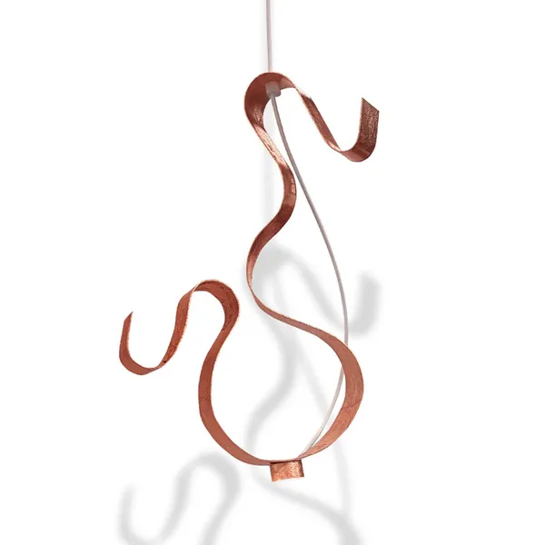 Knikerboker Curve colgante LED 1 luz pan de cobre