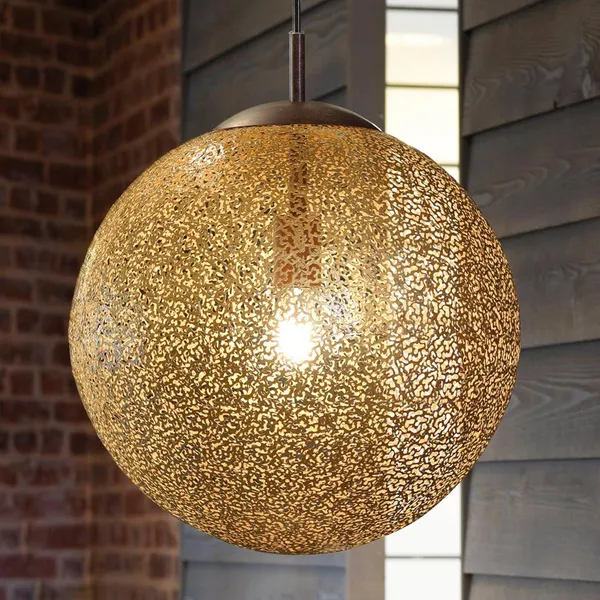 Paul Neuhaus Lámpara colgante Greta, Ø 40 cm, color dorado, metal