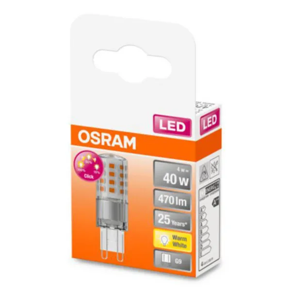 OSRAM bombilla LED G9 4W 2.700K transparente atenuable en 3 pasos