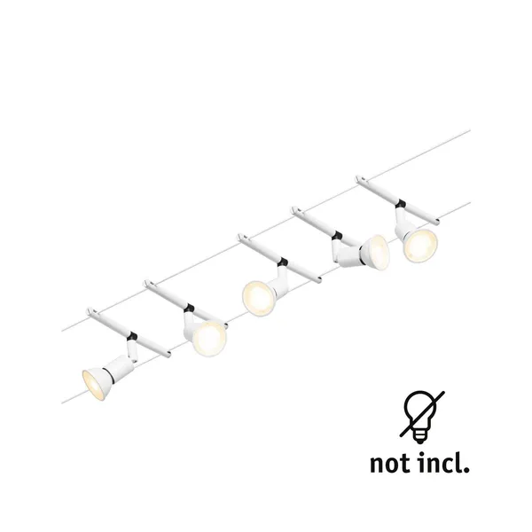 Paulmann Wire Salt sobre cable, 5 luces 5m blanco