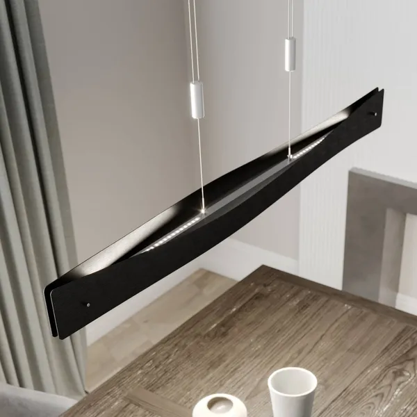 Quitani Lámpara colgante LED Lian, negro/aluminio