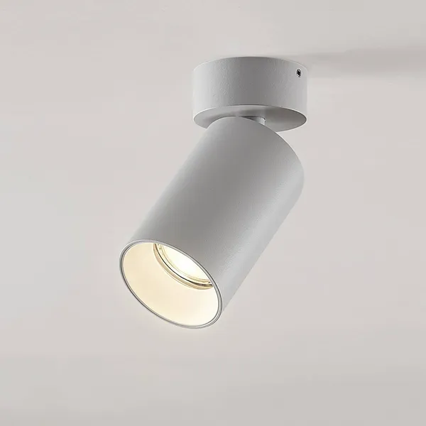 Arcchio Foco Brinja, blanco, redondo, 13 cm de alto, Ø 6 cm