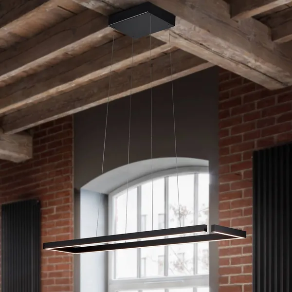 Knapstein Lámpara colgante LED Marisa-100, negro mate, 100 x20cm