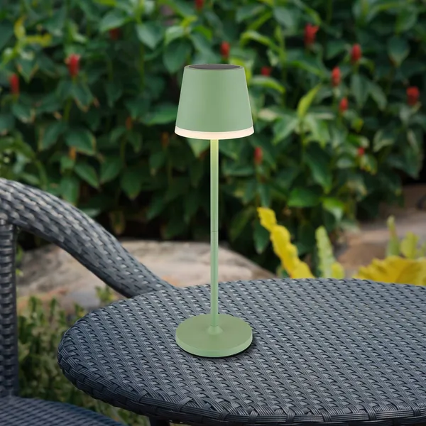 Globo Lámpara LED solar de metal, verde claro, altura 41 cm, IP44