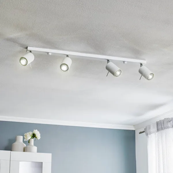 SOLLUX LIGHTING Downlight redondo, blanco, 4 luces lineales