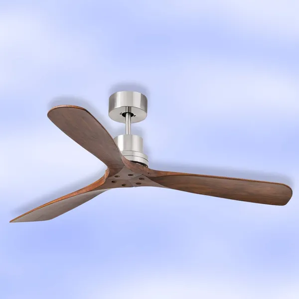 FARO BARCELONA Ventilador de techo Lantau, mando, nogal o acero
