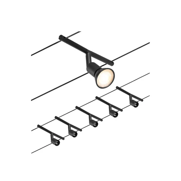 Paulmann Wire Salt sobre cable 5 brazos 5m negro