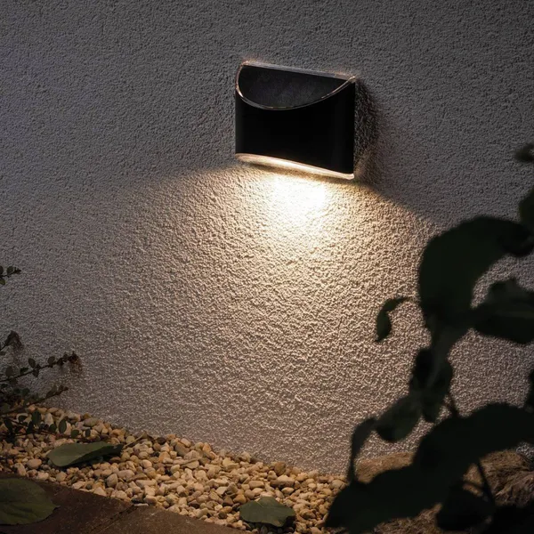 Aplique de pared LED solar Elliot de Paulmann, antracita, IP44
