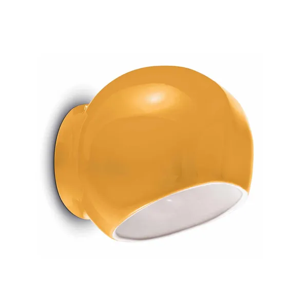 Ferroluce Aplique de pared de cerámica Ayrton, amarillo