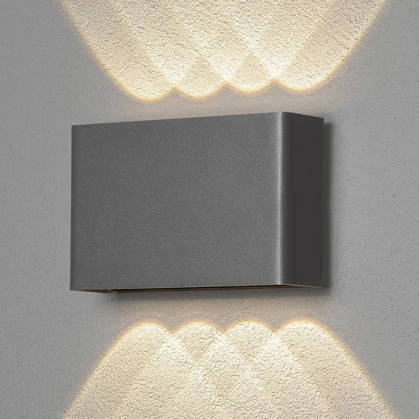 Konstsmide Aplique LED de exterior Chieri, 8 luces, antracita