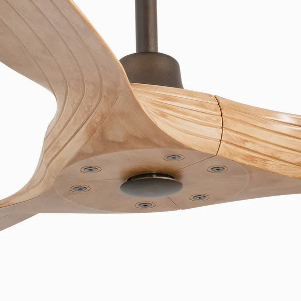 FARO BARCELONA Ventilador de techo Morea L, CC, 3 aspas, marrón claro