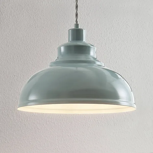 Lindby Lámpara colgante Albertine, metal, azul celeste