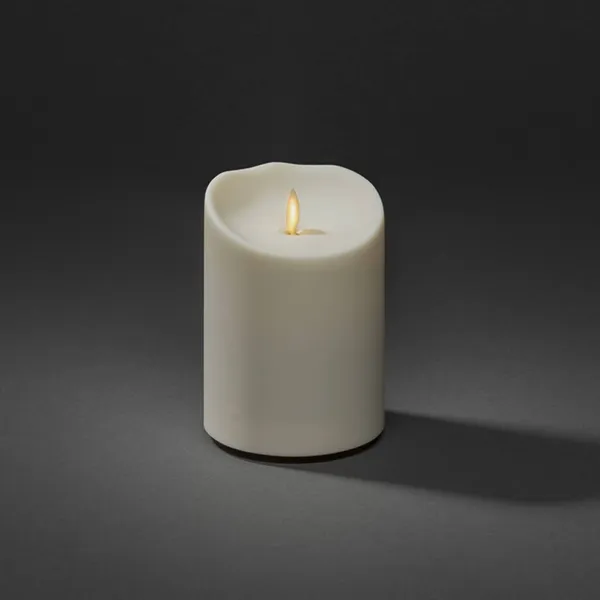 Konstsmide Christmas Vela LED IP44 blanco crema fundido altura 14cm