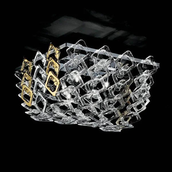 Novaresi Plafón de vidrio Murano Quadrus