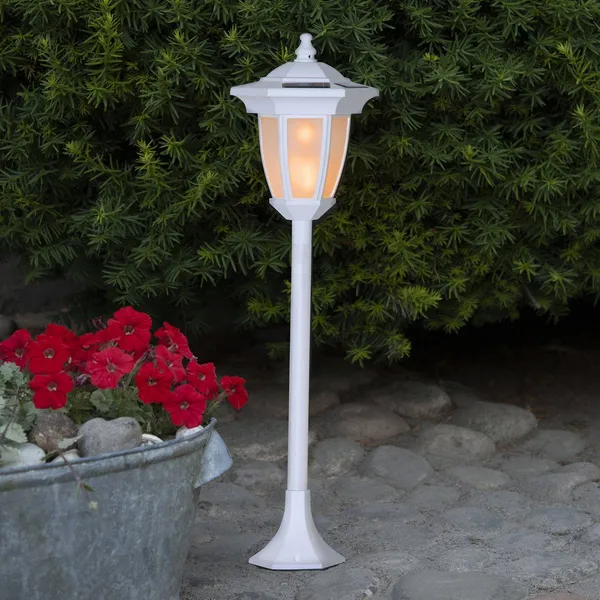 STAR TRADING Lámpara LED solar Flame, 4 en 1, blanco