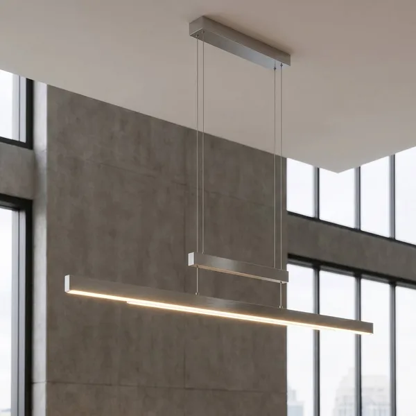 Trio Lighting Lámpara colgante LED Trajan, 2700-5000 K, níquel mate