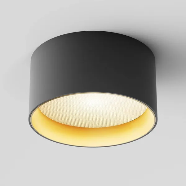Downlight LED Vega de Maytoni, negro/dorado, Ø 14 cm, 15 W, aluminio