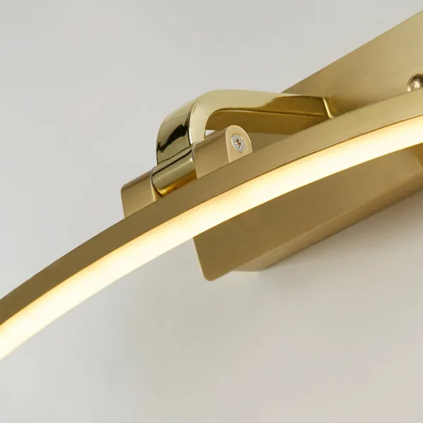 Searchlight Aplique de pared LED Santorini, anchura 40 cm, latón, inclinable