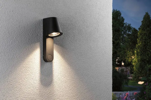 Paulmann Aplique de exterior LED Caissa, aluminio, sensor