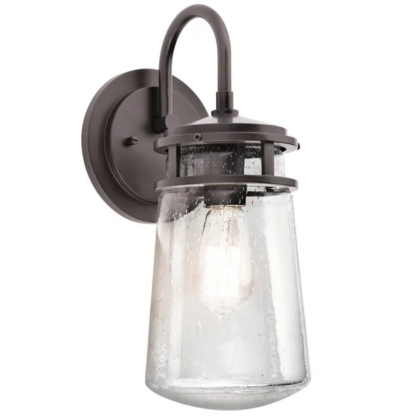 KICHLER Aplique exterior Lyndon pantalla de vidrio 38,1cm
