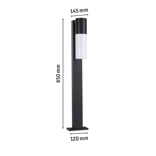 Paulmann Bolardo luminoso Tralia, antracita Altura 65 cm Aluminio IP44 E27