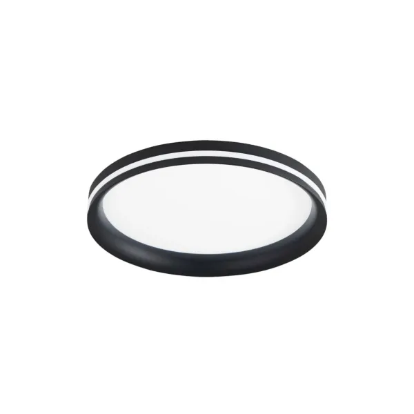 Fabas Luce Lámpara LED de techo Isy, negro, Ø 35 cm, metal, CCT, atenuable