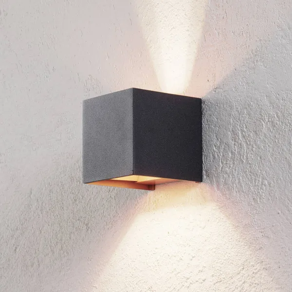 Aplique de pared Arcchio Zuzana, juego de 2, negro-dorado, G9, 10 cm
