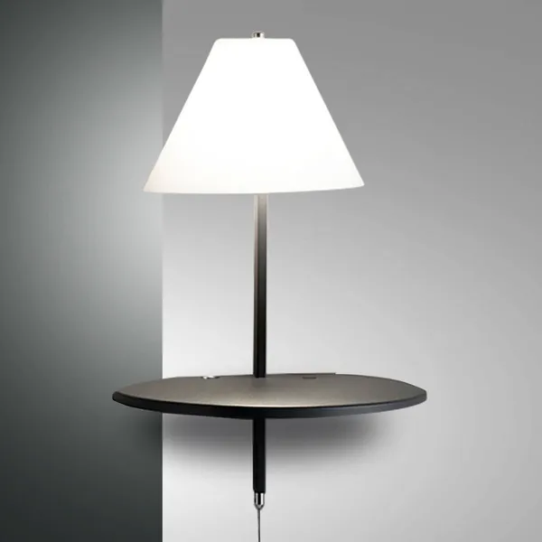 Fabas Luce Aplique LED Goodnight, puerto USB blanco-antracita