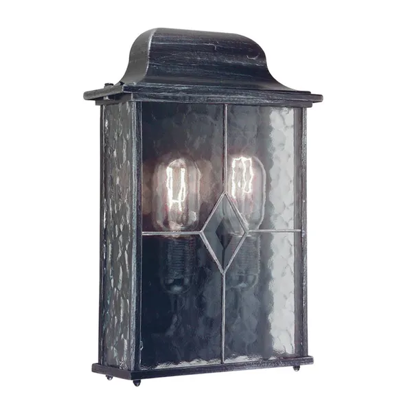 Elstead Aplique de pared Wexford WX7, negro-plata/transparente, IP23