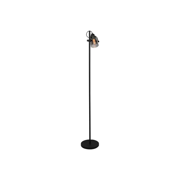 Freelight Lámpara de pie Fumoso, altura 143 cm, negro/gris humo